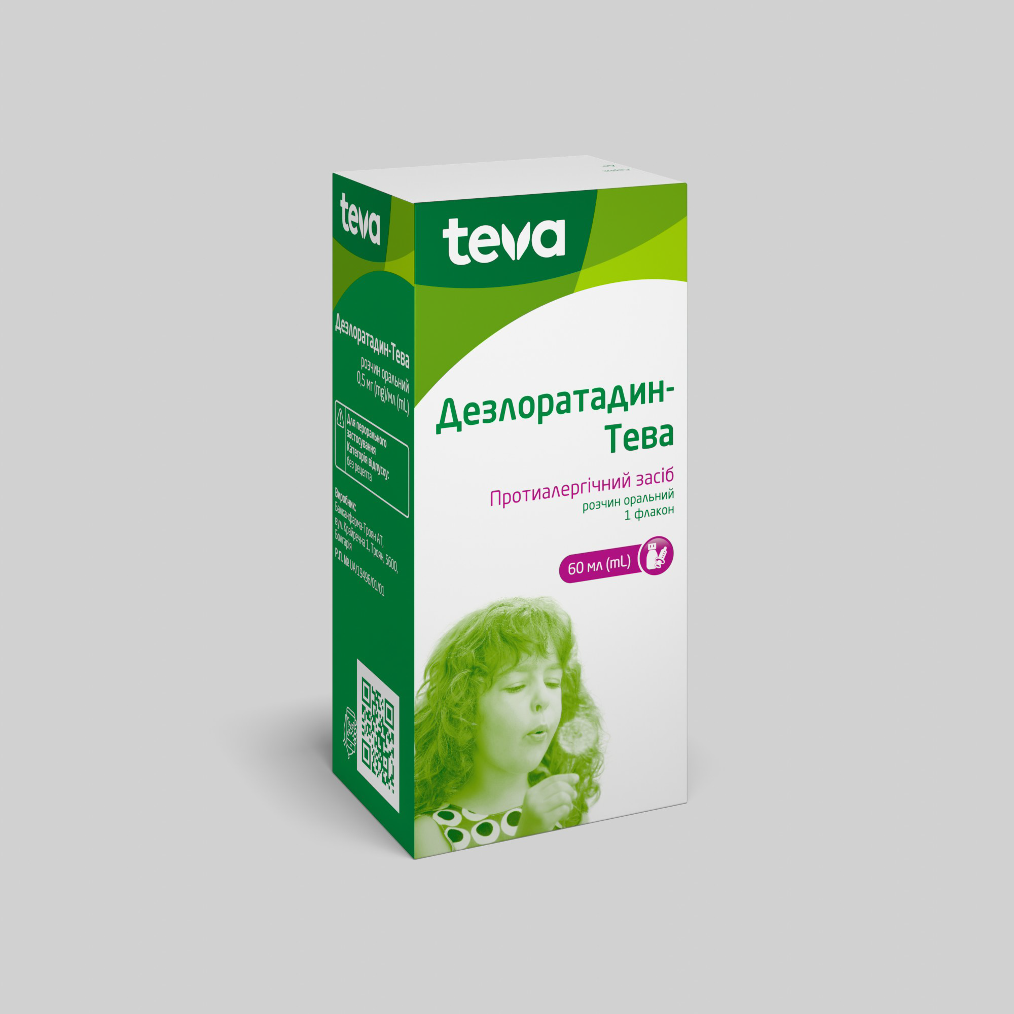 Дезлоратадин-Тева розчин оральний: інструкція, показання