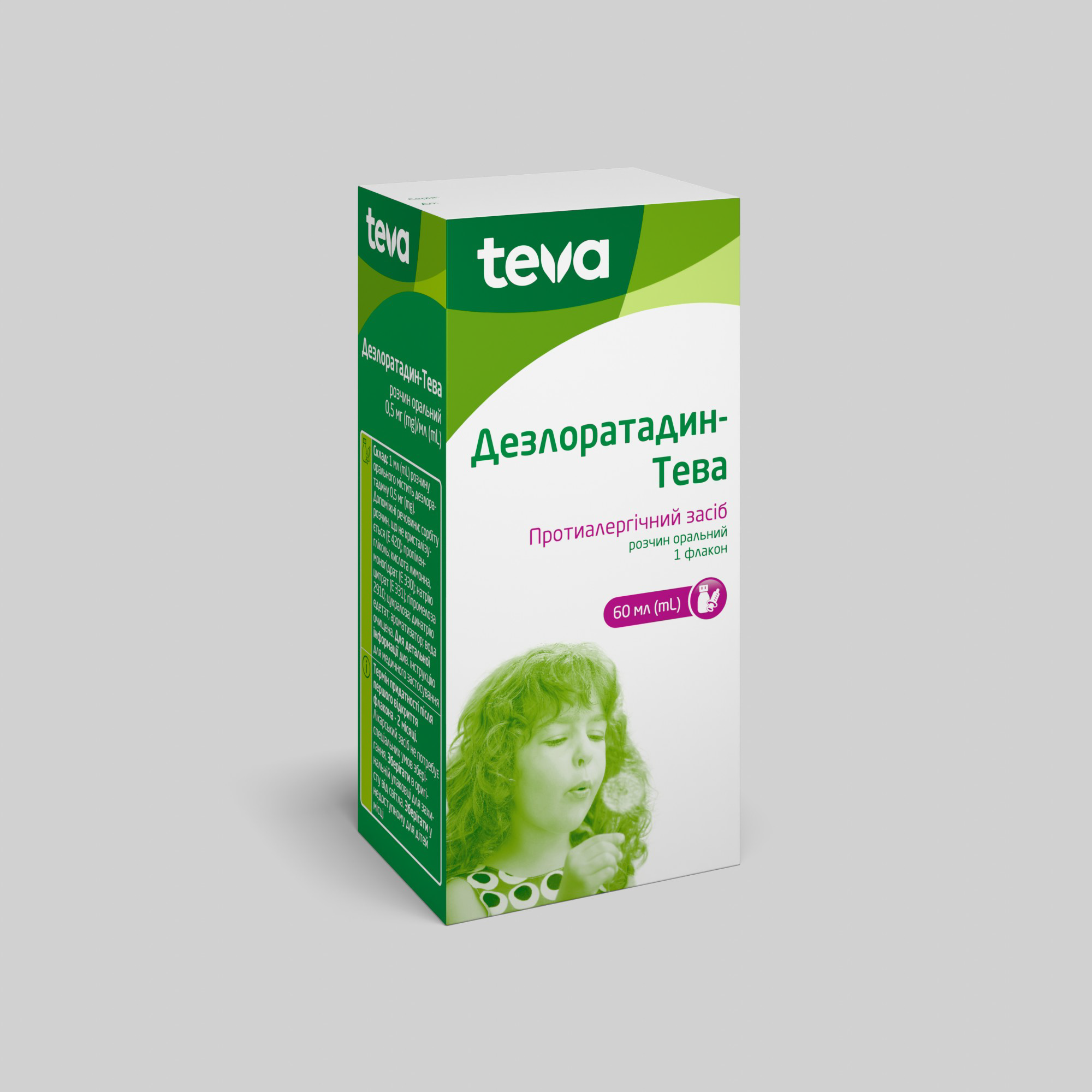 Дезлоратадин-Тева розчин оральний: інструкція, показання