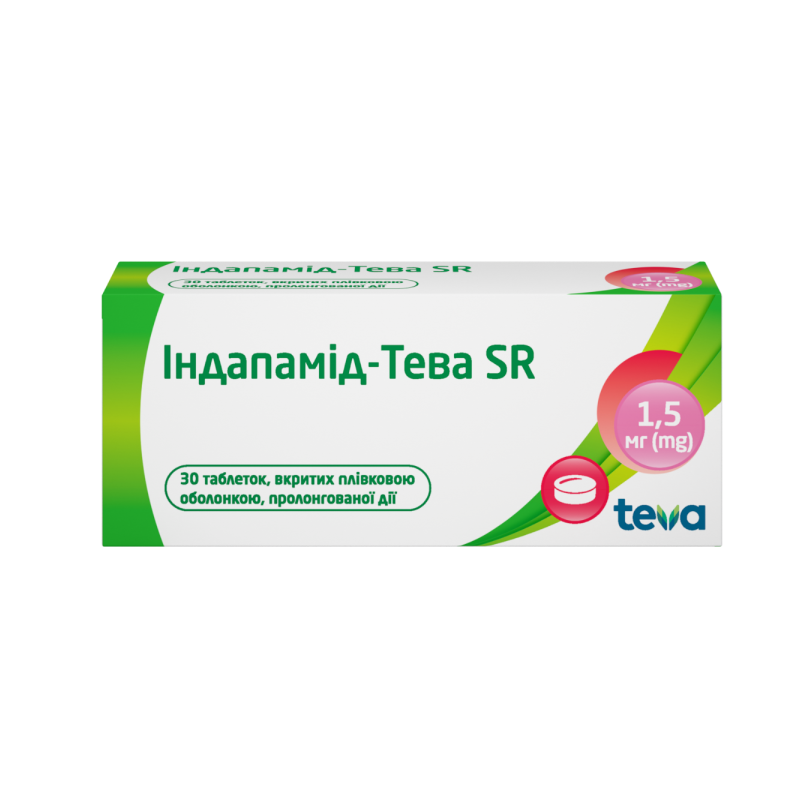 Індапамід-Тева SR: інструкція, показання, спосіб застосування