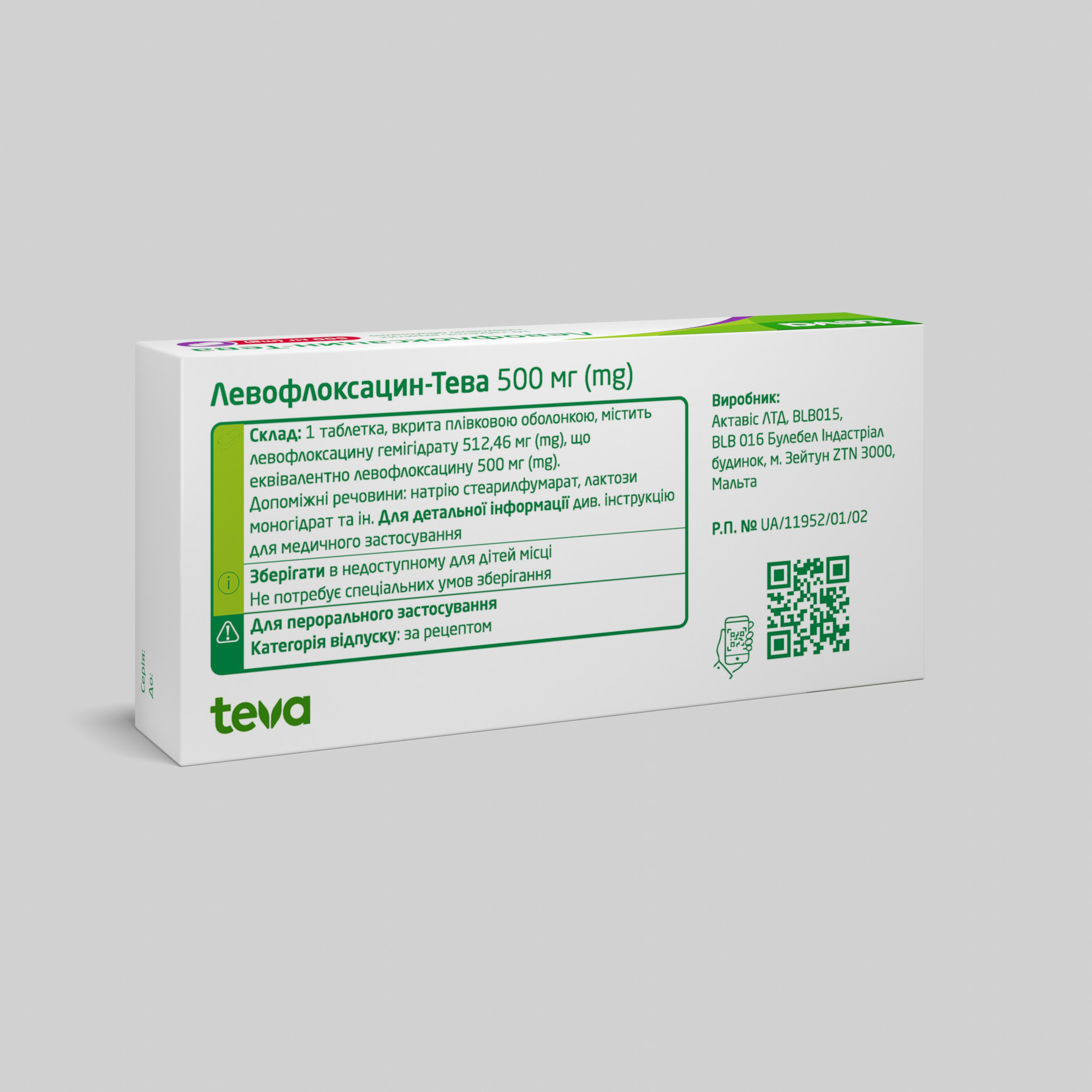 Левофлоксацин-Тева: інструкція, показання, спосіб застосування